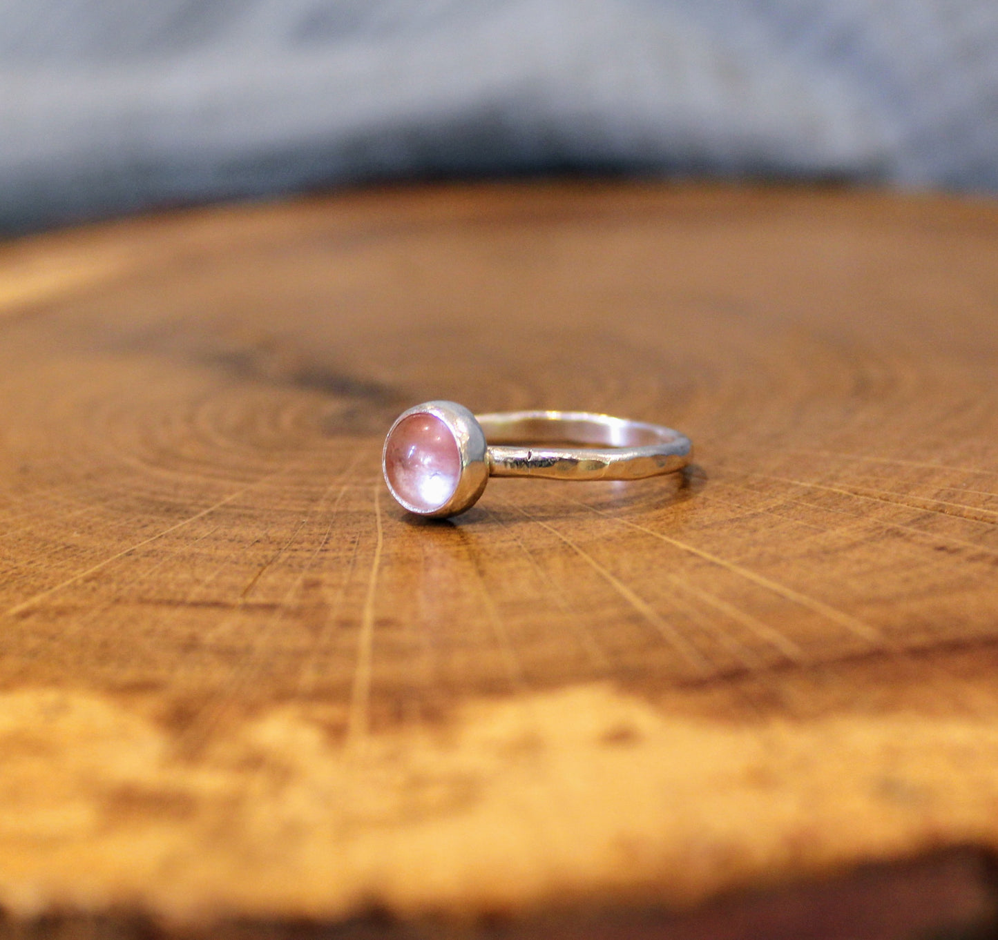 Silver Cherry Quartz Handmade Ring
