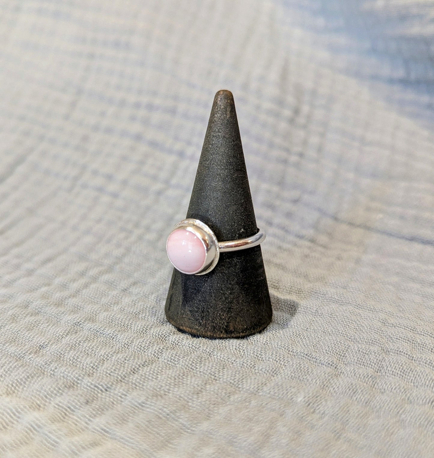 Pink Opal Silver Ring