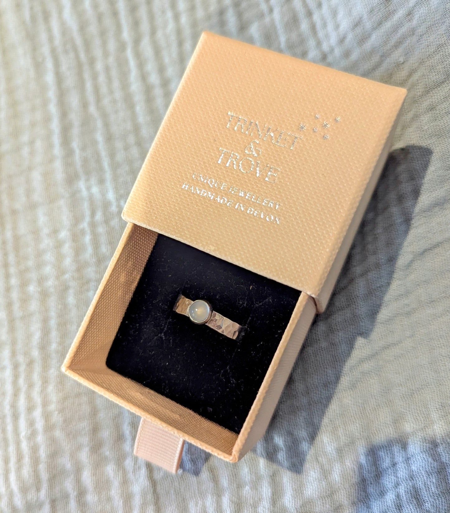 Pale Blue Chalcedony Silver Ring