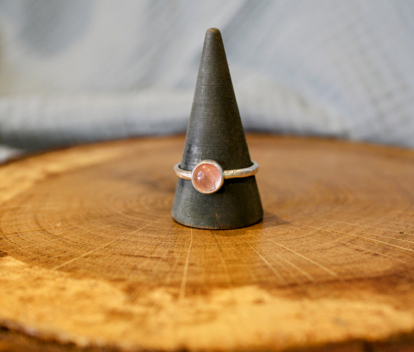 Silver Cherry Quartz Handmade Ring