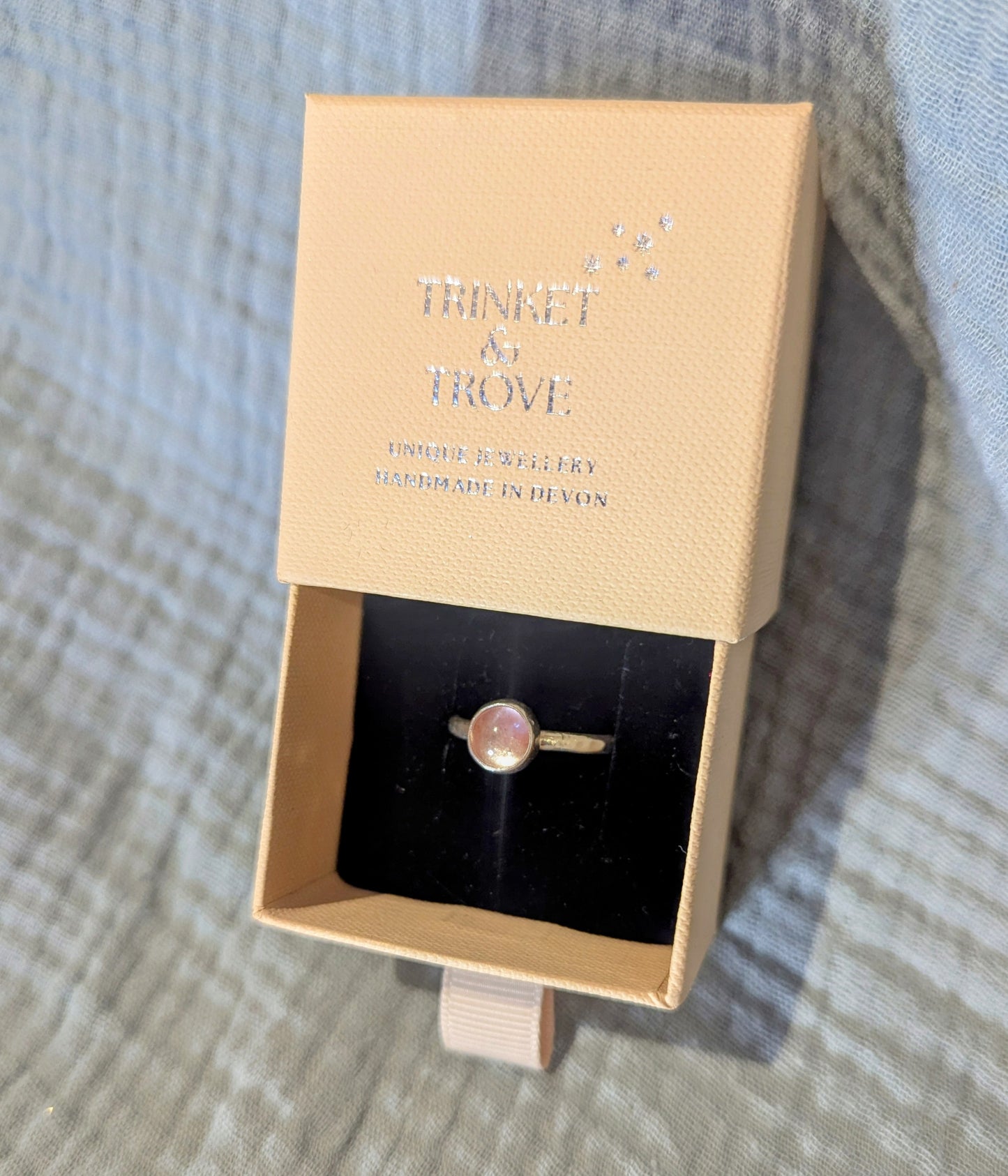 Cherry Quartz Silver Ring