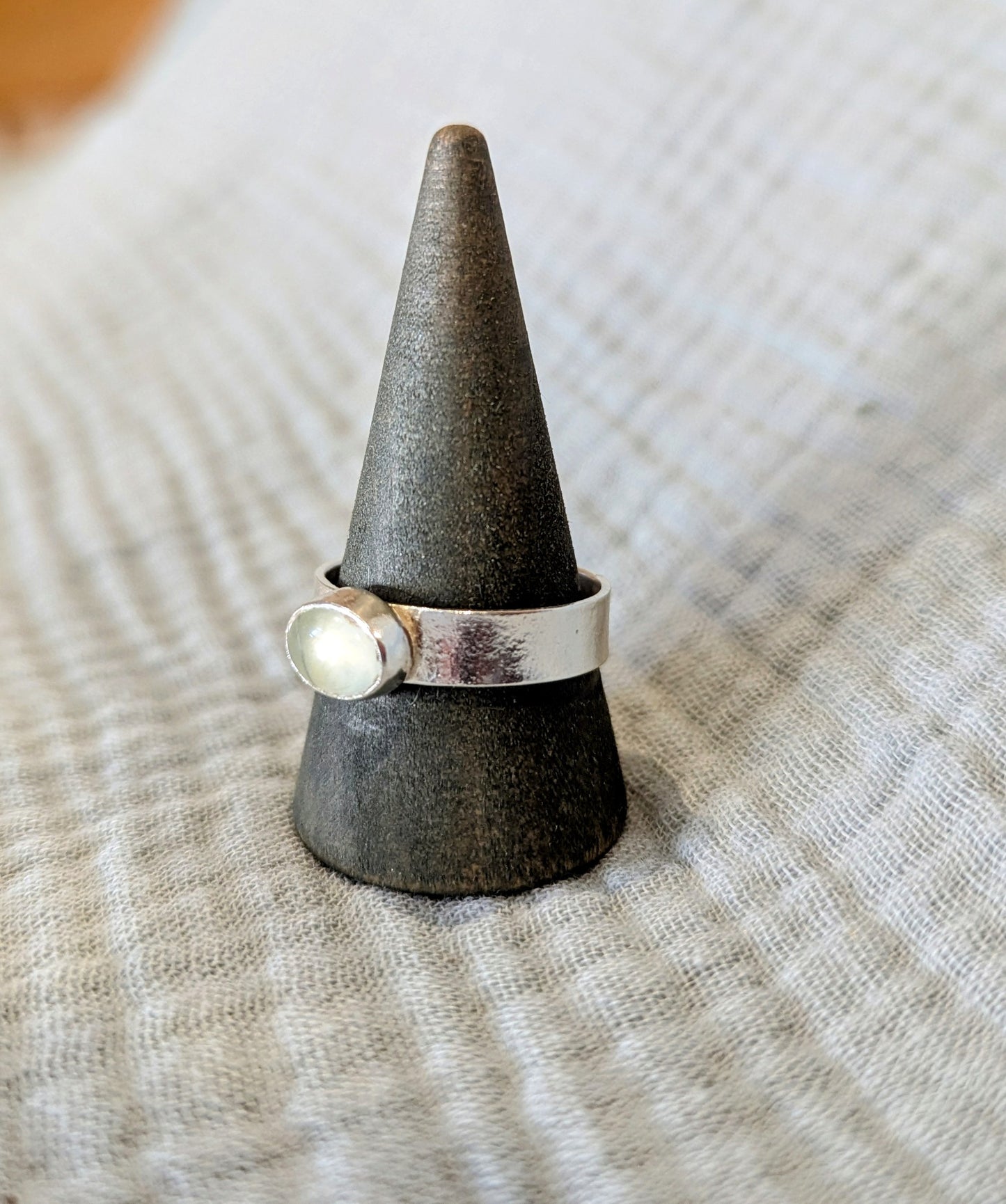 Prehnite Silver Ring