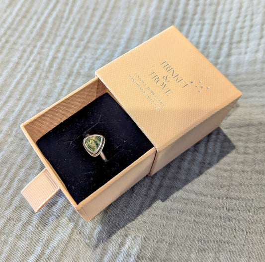 Moss Agate Silver Ring