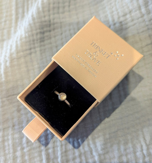 Small Rose Quartz Silver Ring