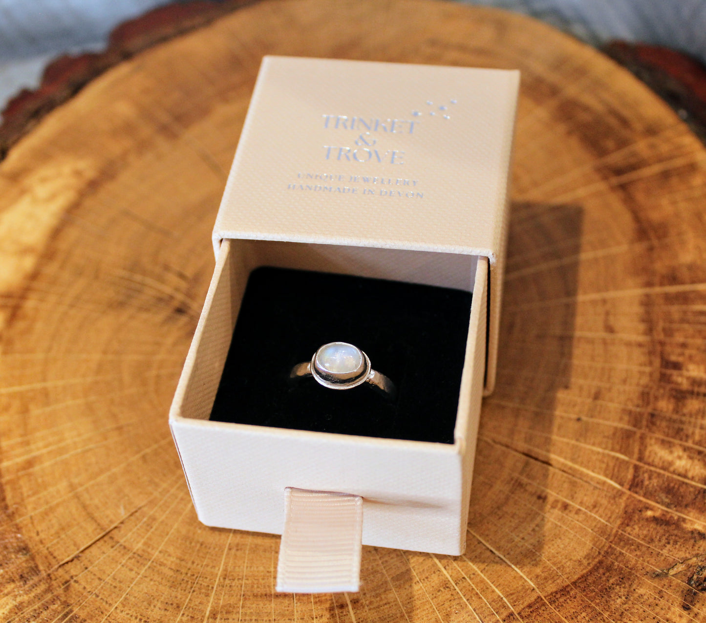 Handmade Moonstone and Silver Ring