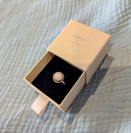 Pink Opal Silver Ring