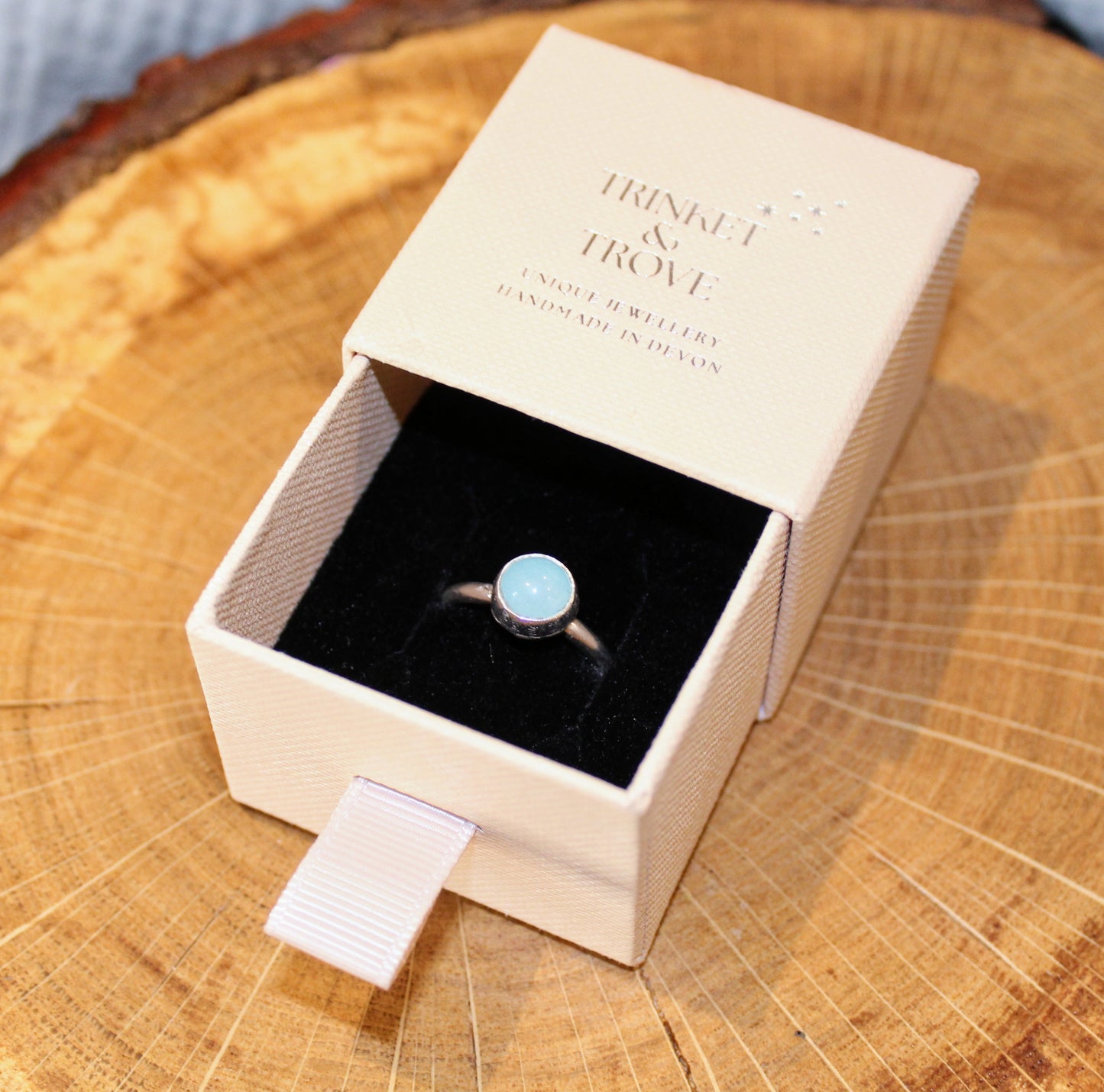 Aqua Jade Handmade Silver Ring