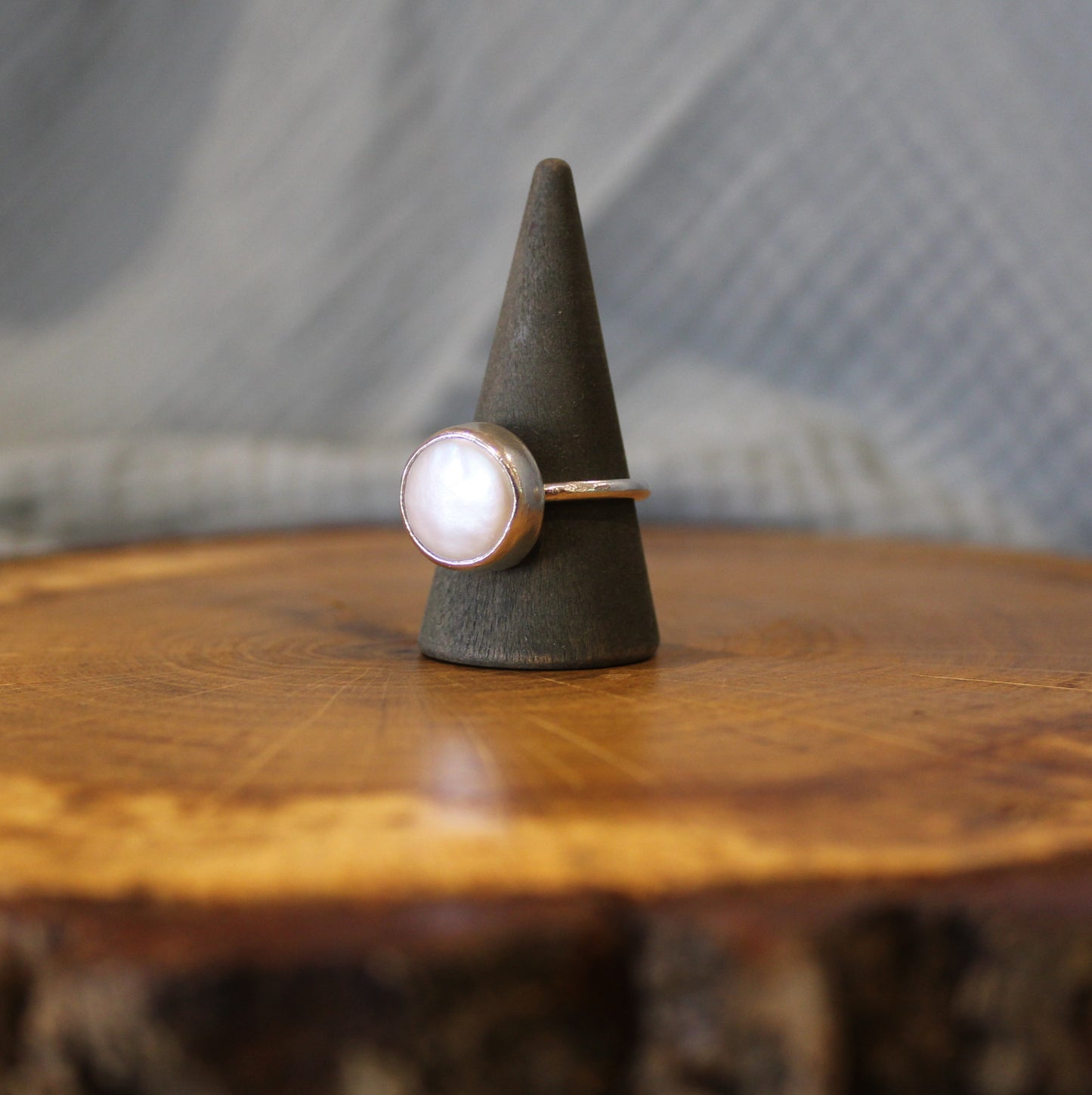 Large Pearl Sterling Silver ring