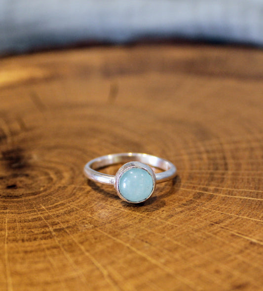 Aqua Jade Handmade Silver Ring