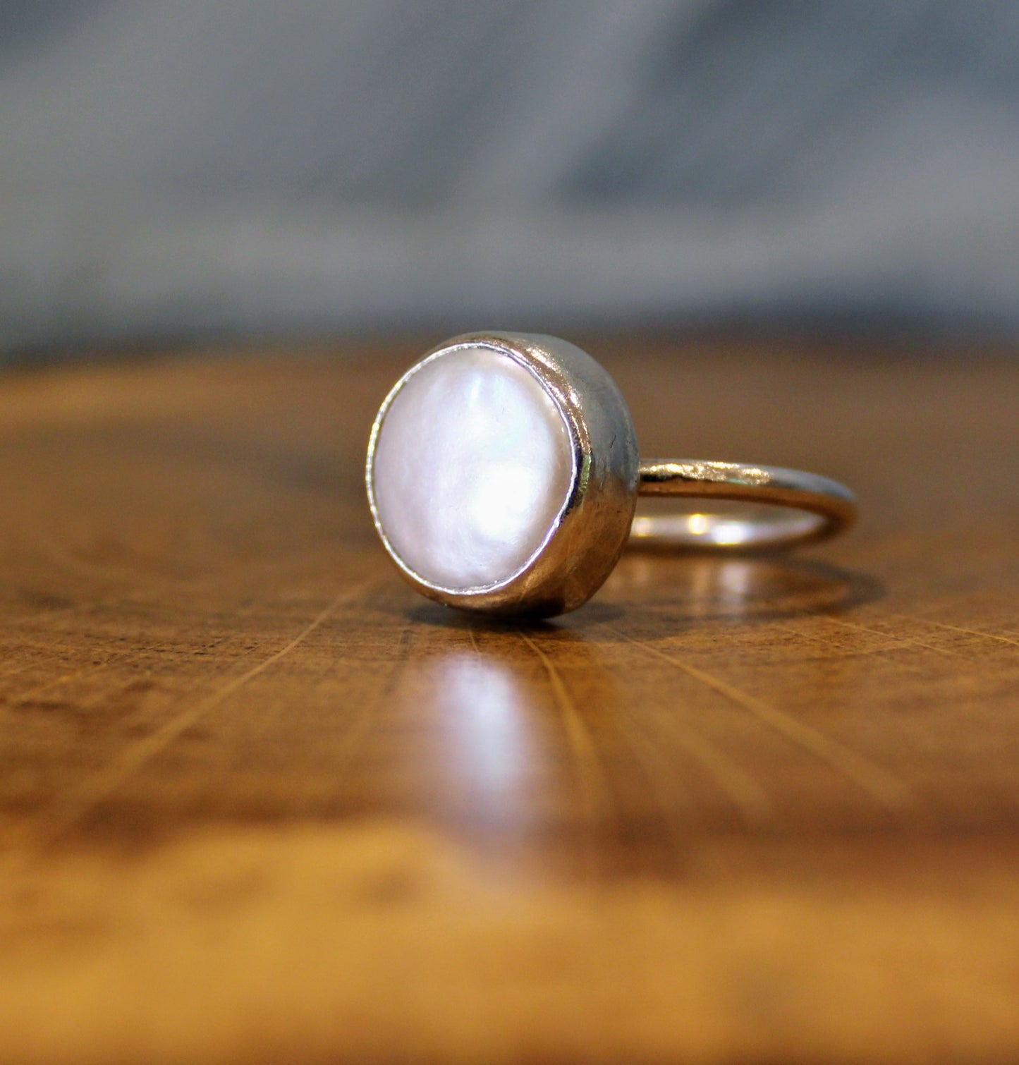 Large Pearl Sterling Silver ring