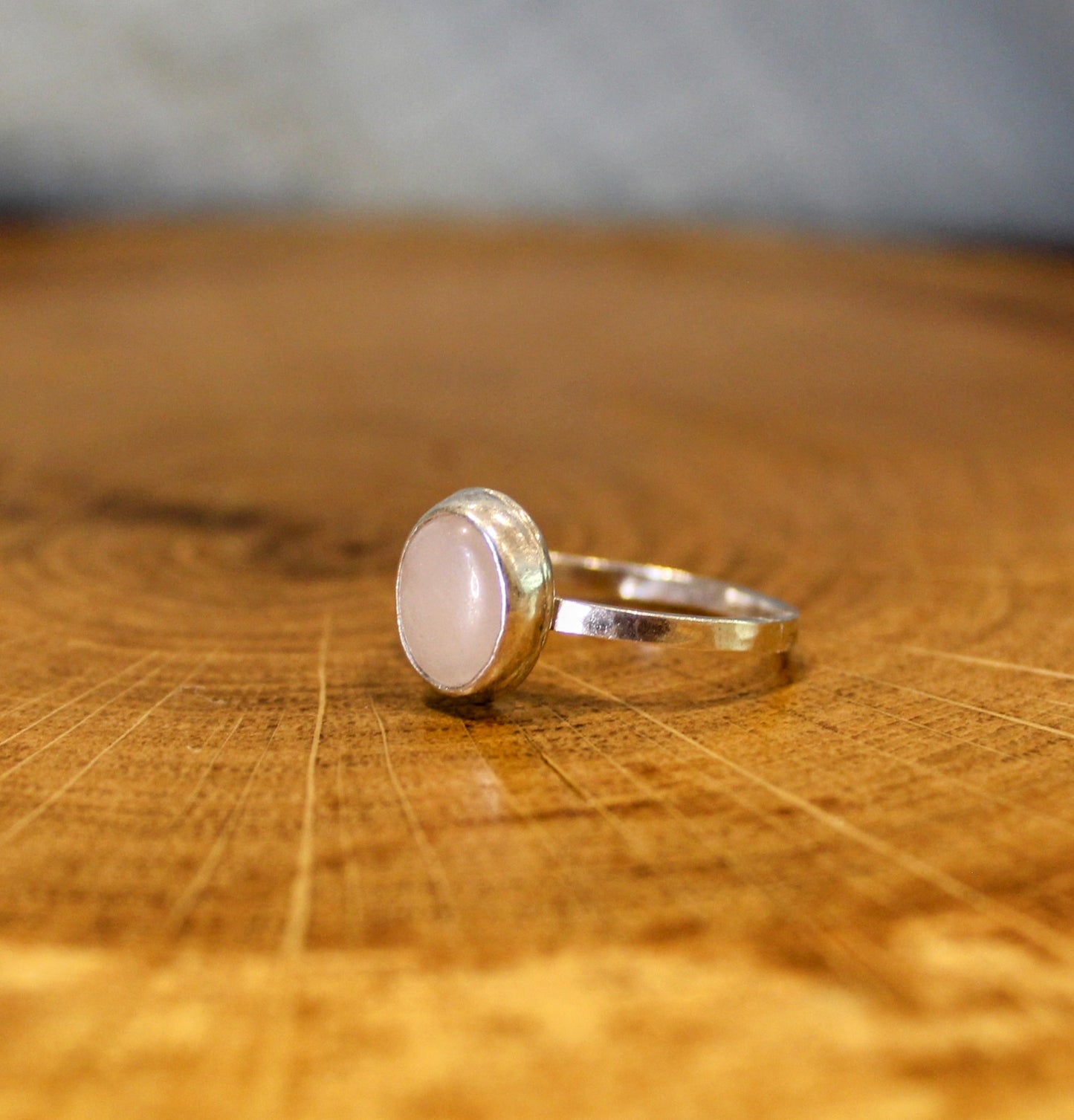 Rose Quartz Silver Ring