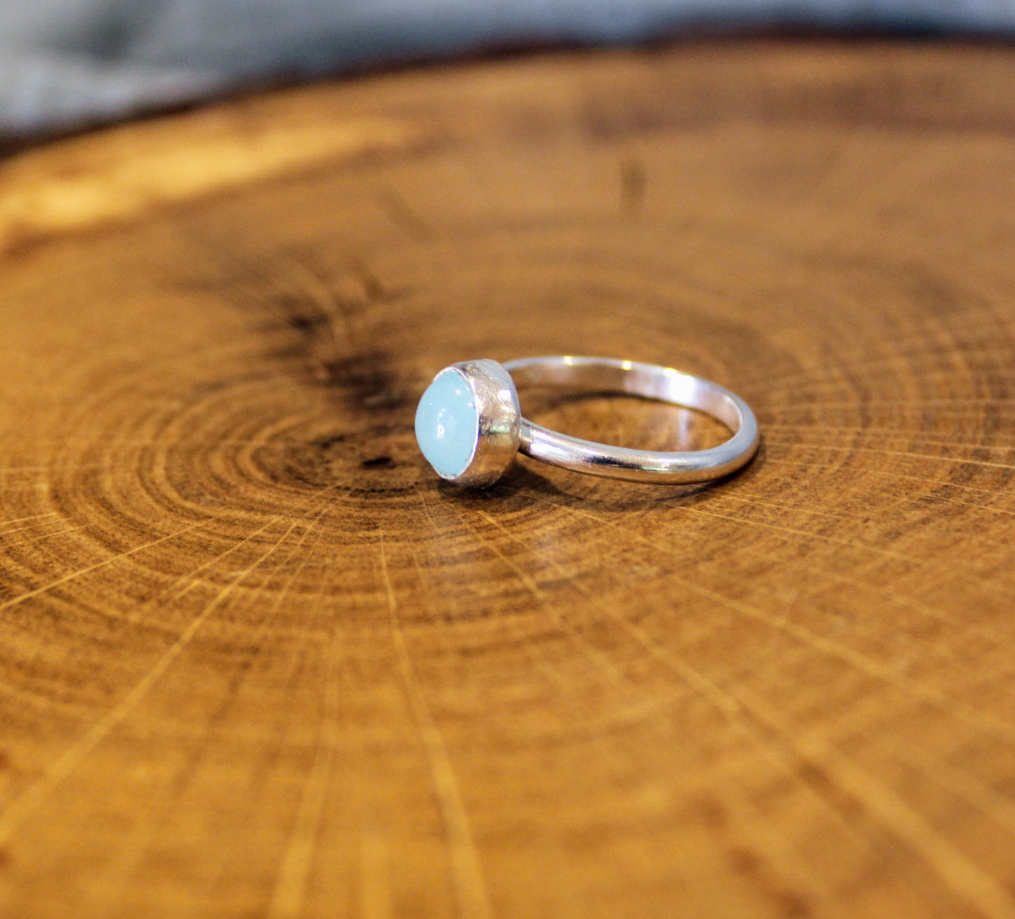 Aqua Jade Handmade Silver Ring
