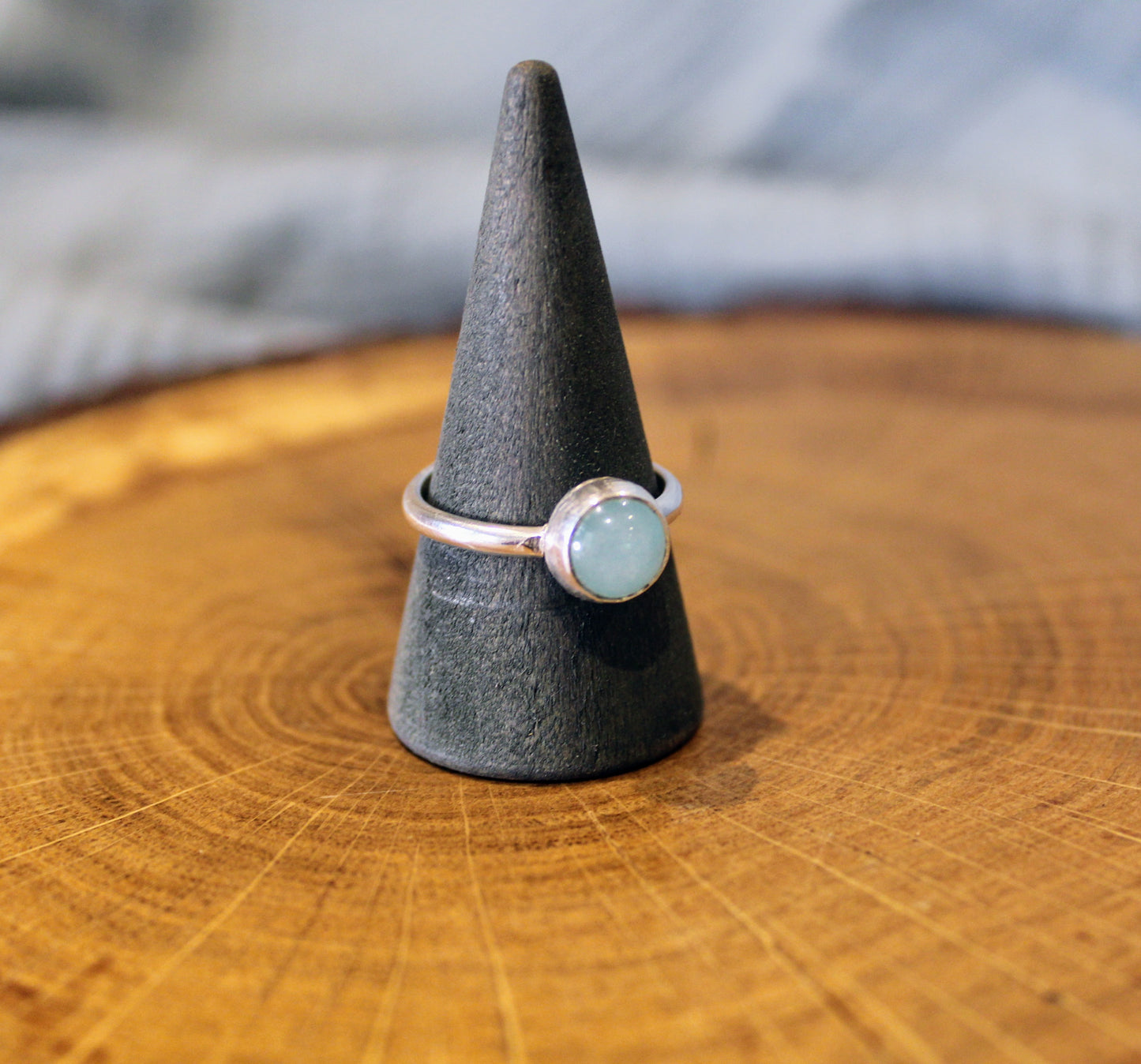 Aqua Jade Handmade Silver Ring