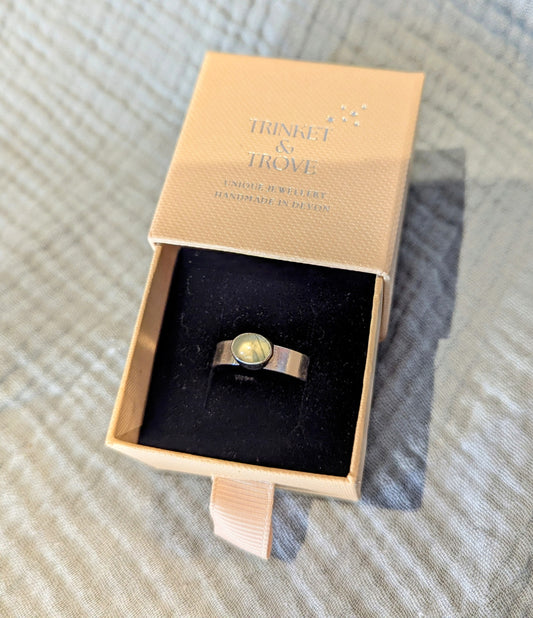 Prehnite Silver Ring