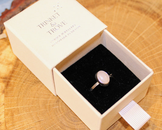 Rose Quartz Silver Ring