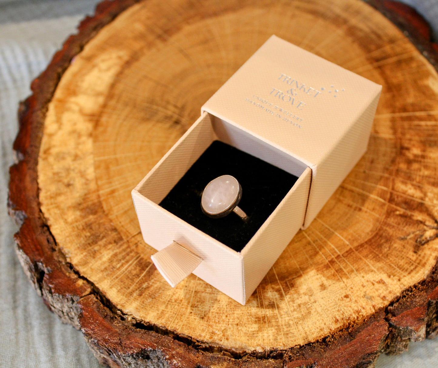 Rose Quartz Silver Ring Handmade