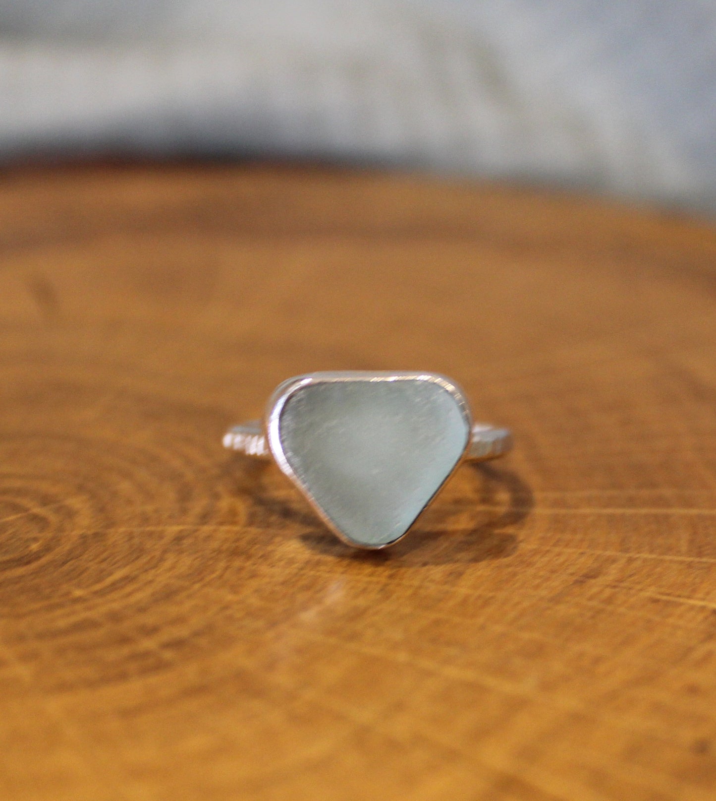 Seaglass Silver Handmade Ring