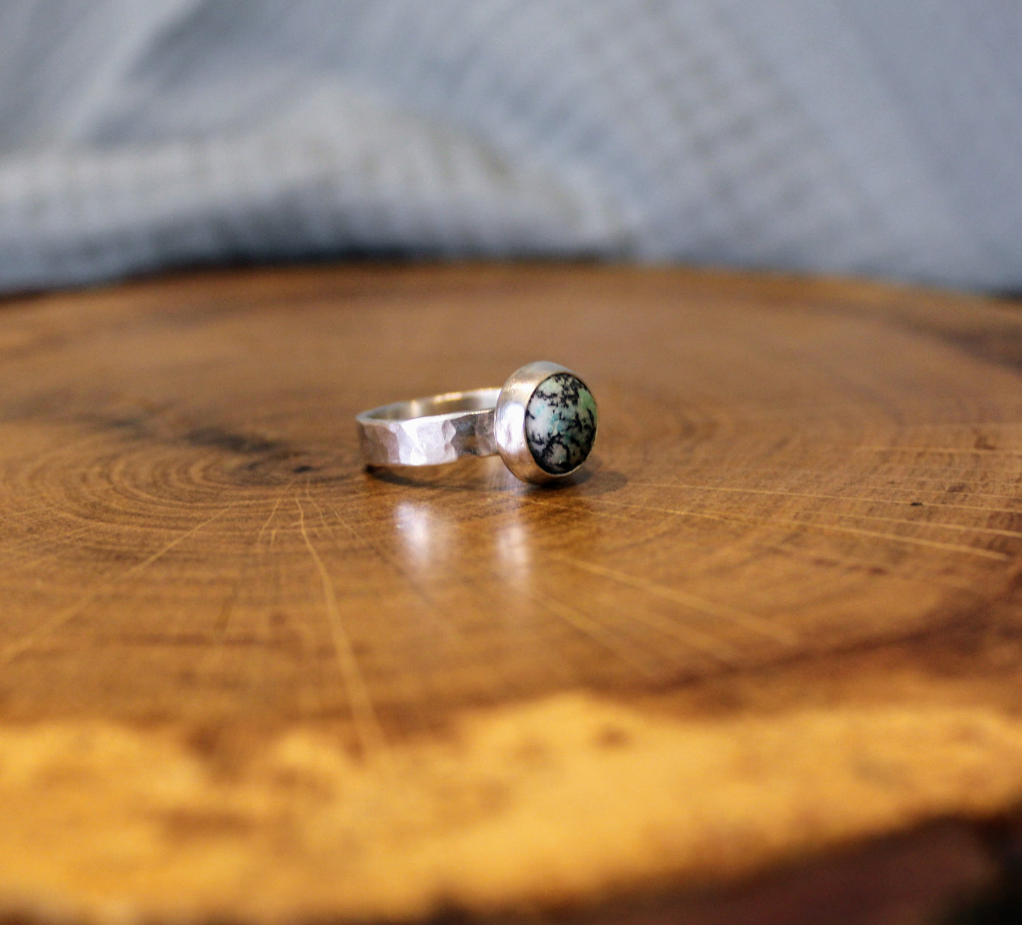 Azurite Silver Ring