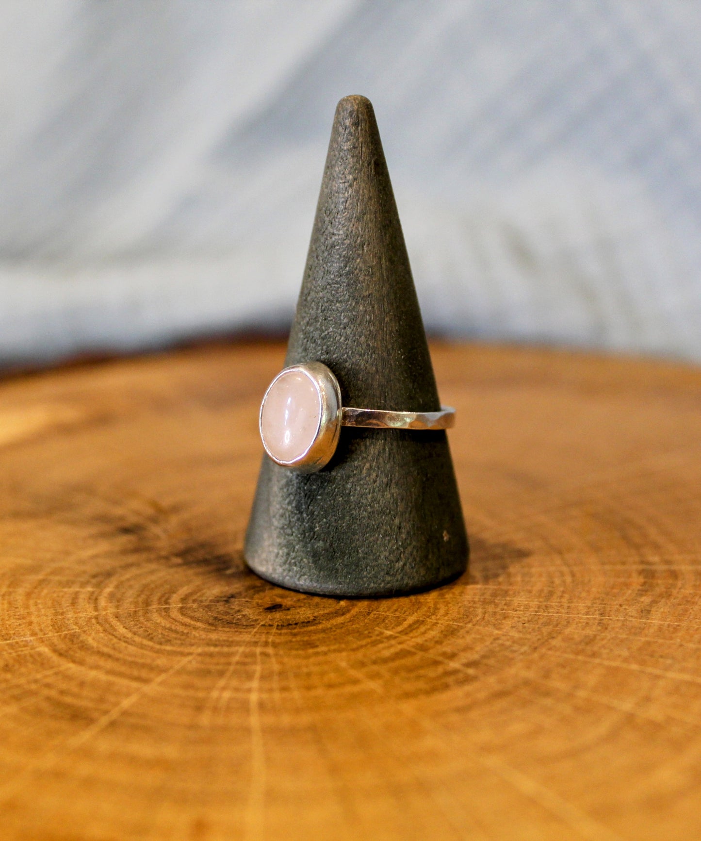 Rose Quartz Silver Ring