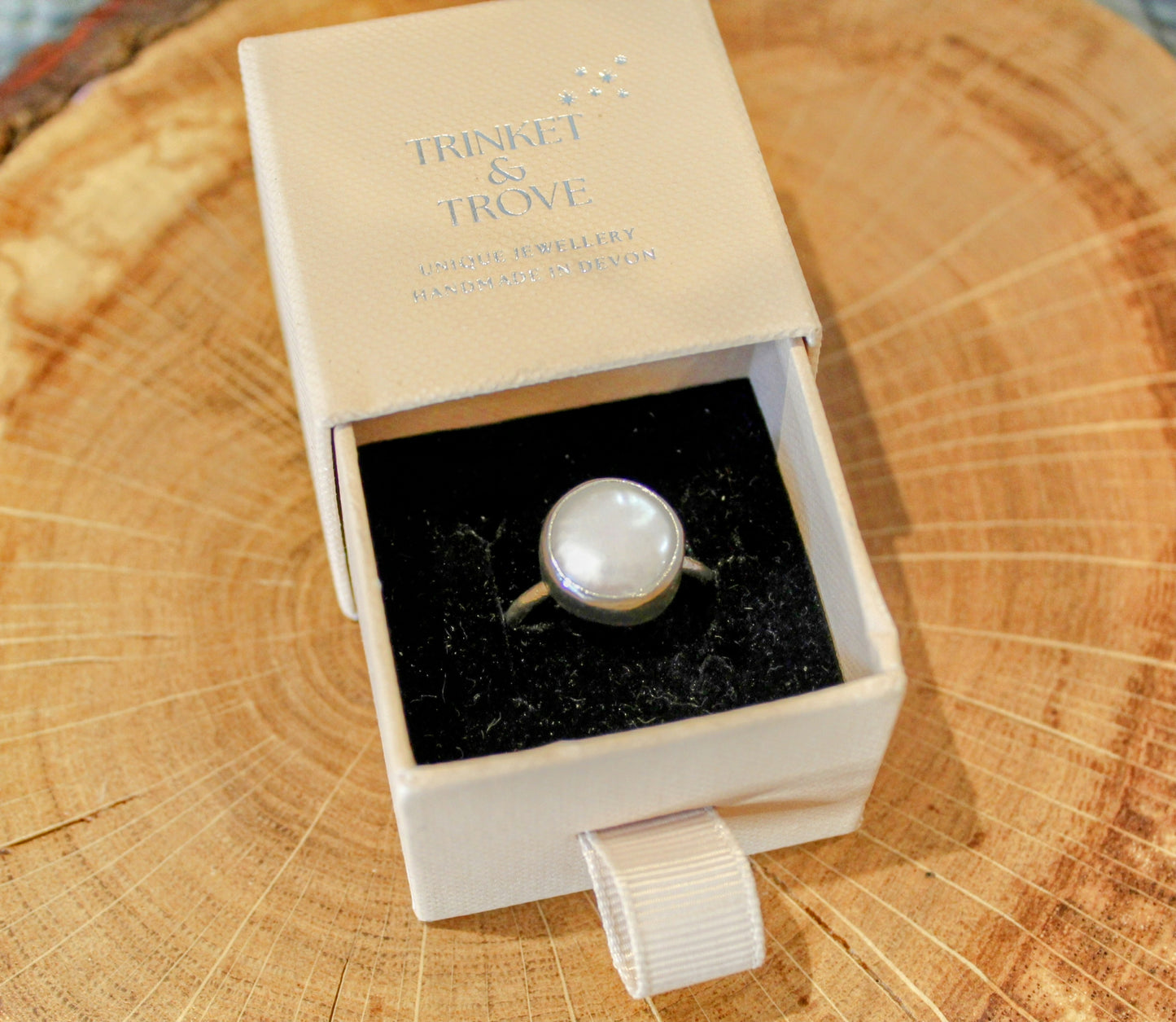 Large Pearl Sterling Silver ring