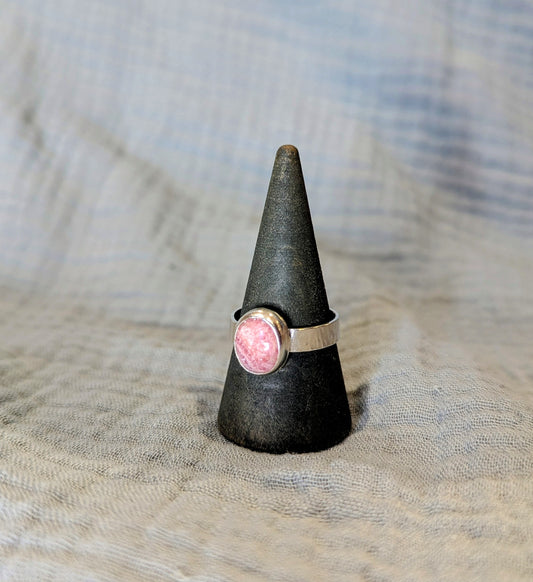 Rhodochrosite Silver Ring