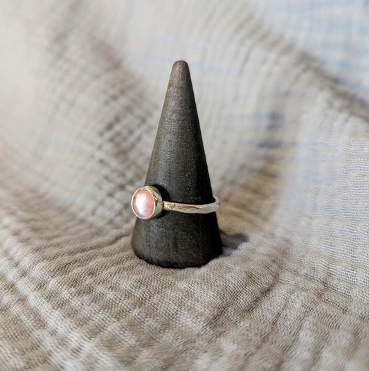 Cherry Quartz Silver Ring