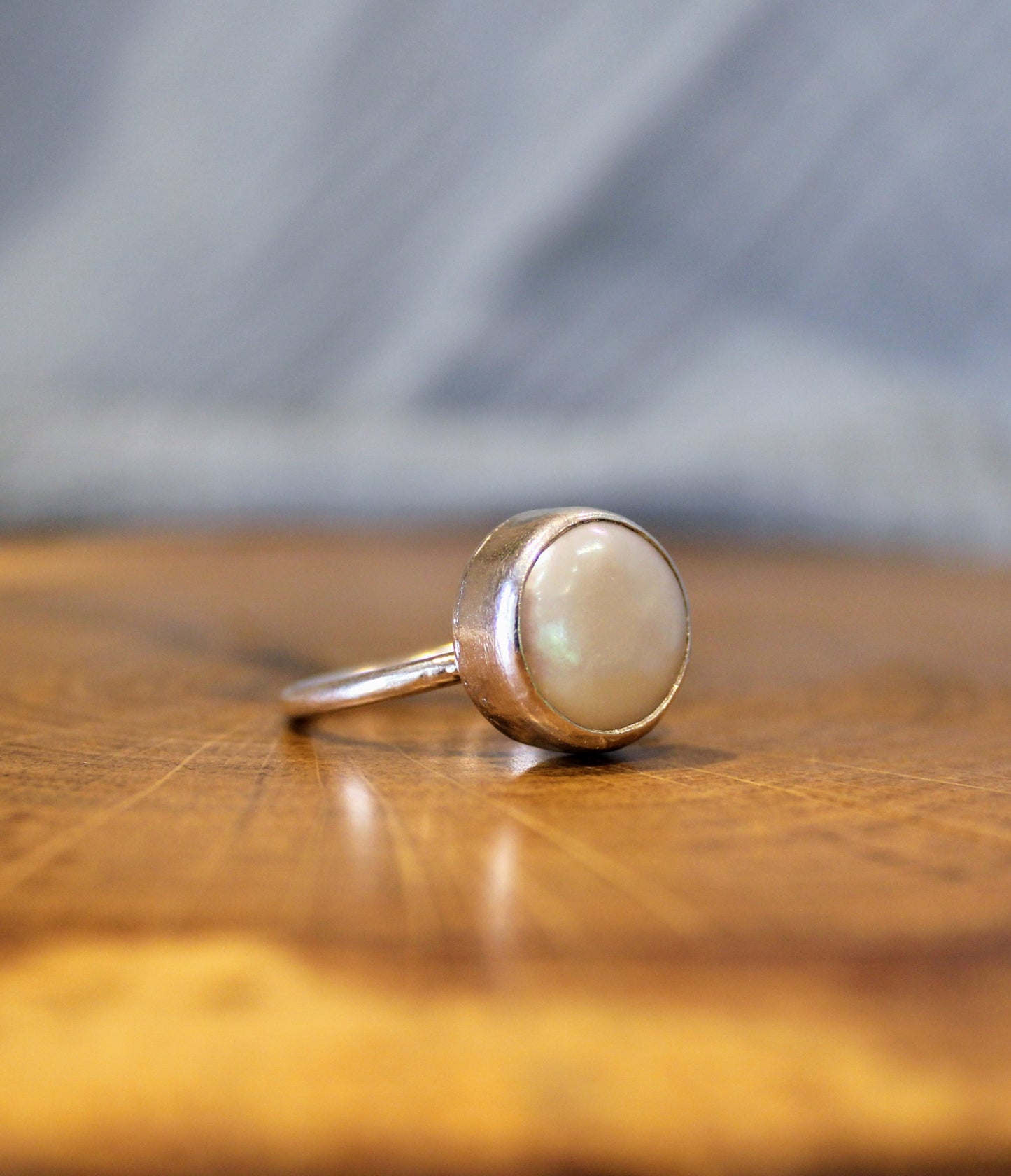 Large Pearl Sterling Silver ring