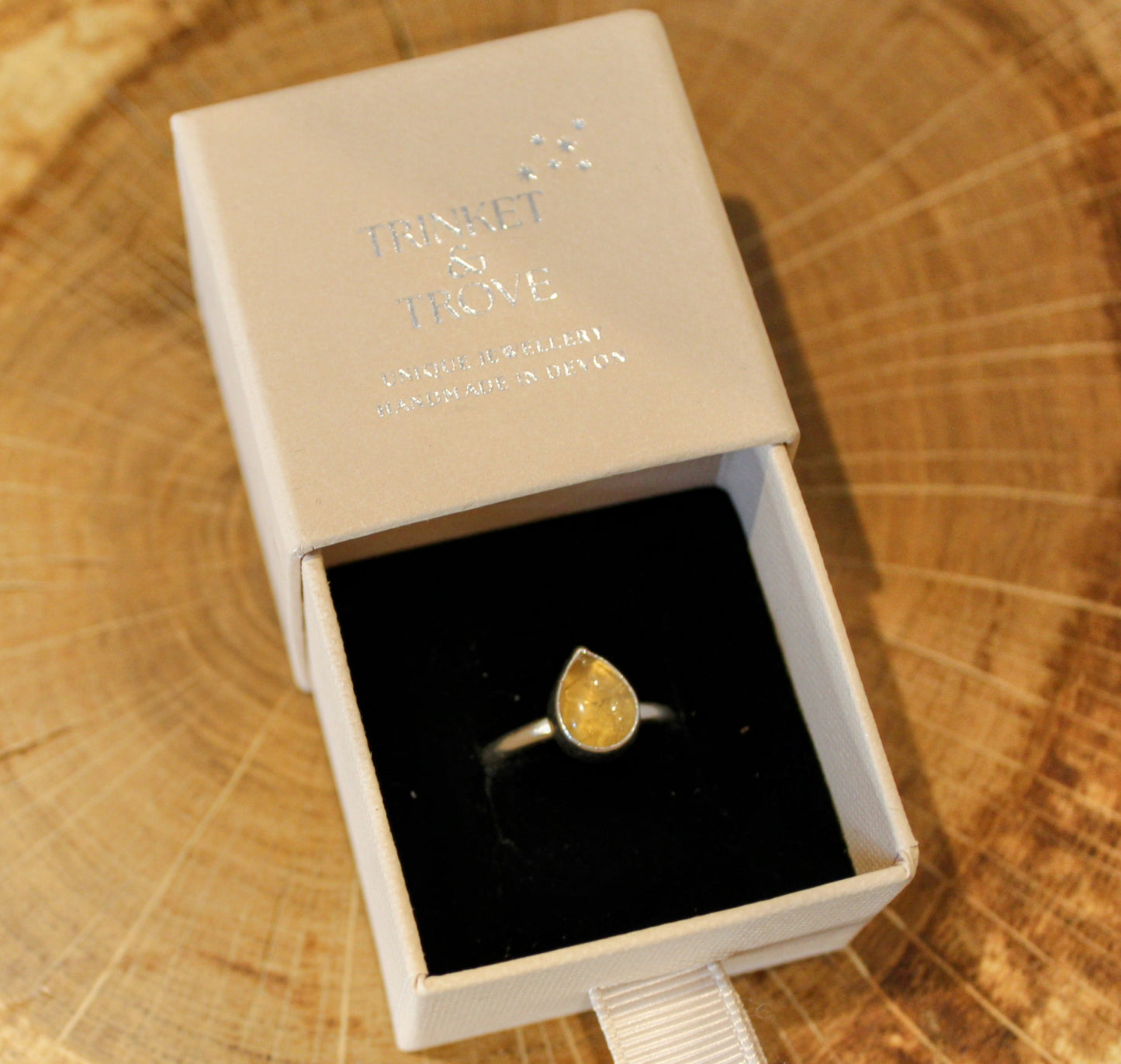 Citrine Teardrop Handmade Silver Ring