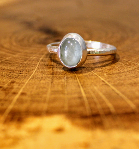 Aquamarine Silver Handmade Ring